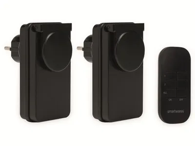 Produktbild von Smartwares SH4-99654, Draußen, Schwarz, 2 Kanäle, Kunststoff, IP44, Kabellos
