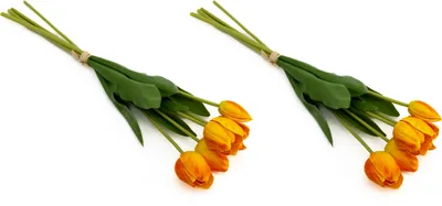 Produktbild von künstlicher Tulpen-Strauß orange 2 Bündel Kunstpflanze Tulpe gebunden Tulip Bund