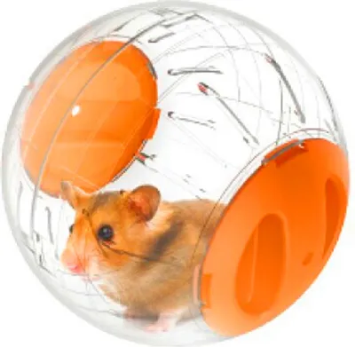 Produktbild von Neuer süßer Laufball für Zwerghamster, 11,9 cm, Kristallkugel für Hamster, kleines, leises Laufrad, Spielzeugball für Kleintiere, Mäuseball (Orange)
