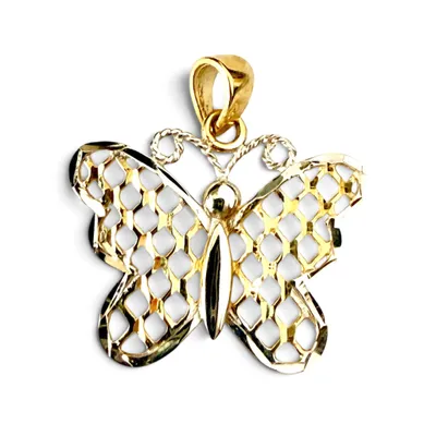 Produktbild von Ketten Anhänger Schmetterling echt Gold 333 (8 kt) in bicolor