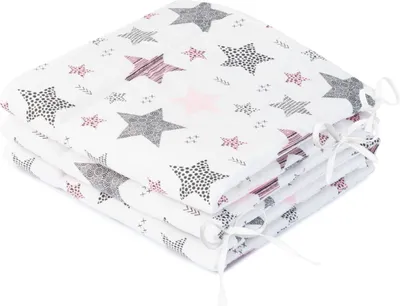 Produktbild von Amilian Bettumrandung Babybett Baby Kinder Nestchen Kantenschutz Bettnestchen Kopfumrandung für Laufstall Bettausstattung Bettschlange 180 cm