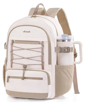 Obrázek produktu pro Batoh pro ženy, 15,6 palců, vhodný pro notebook, školní batoh pro teenagery, voděodolný, béžová/khaki barva