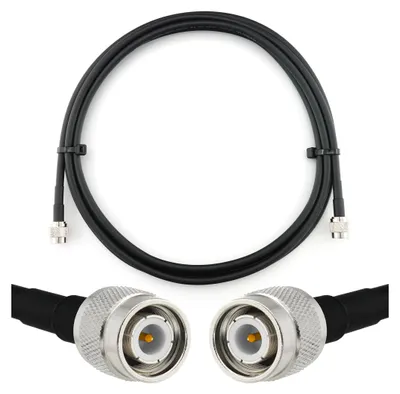 Produktbild von 2m TNC Stecker auf TNC Stecker Koaxialkabel — TNC Verlängerungskabel HF-240 (LMR 240 Äquivalent) 2 Meter Jumper Kabel (50 Ohm) — Schwarz Antennenkabel für HAM Radio CB Funk WIFI Antenne