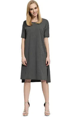 Produktbild von Damen Kleid Asymmetrisch mit Schlitzen; Grafit XL