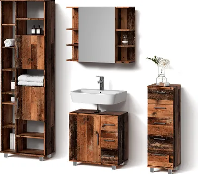 Produktbild von Badmöbel-Set Livinity Eisak Eiche rustikal 4-teilig, Model 52814
