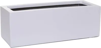 Produktbild von VIVANNO Blumenkasten Fiberglas FLOBO Kasten, Weiß matt - 45x17x15 cm