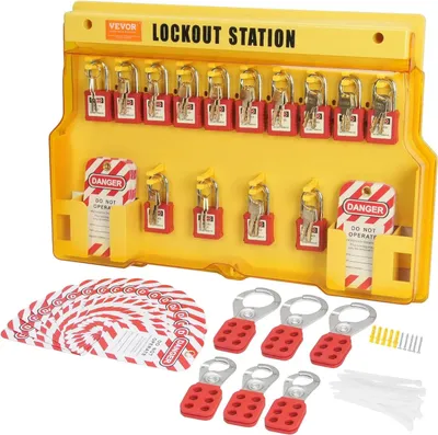 Zdjęcie produktu dla Zestaw Lockout Tagout 60 szt. kłódki, zawieszki, bezpieczeństwo przemysłowe