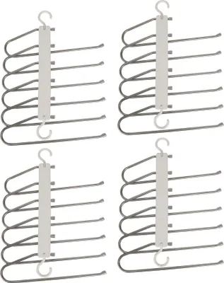 Produktbild von Platzsparende Hosenbügel von Harbor Housewares – 6-in-1 – 4er-Pack