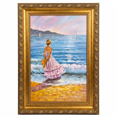 Produktbild von Handgemalte Bilder Handgemaltes Ölgemälde mit Holzrahmen 70×50 cm