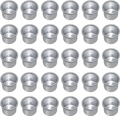 Produktbild von 30er-Pack Kerzenhalter für Stabkerzen, Metallkerzenhalter, kleine Kerzenhalter, Teelichter, Kerzeneinsätze für Tischkerzen, silberne Kerzenhalter, Kerzenhalter für Baumkerzen, dekorative Stabkerzenhalter, Kerzenständer