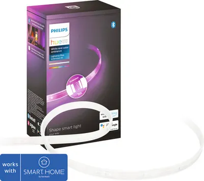 Produktbild von Philips Hue White and Color ambiance Lightstrip Plus Verlängerung V4 1 Meter, Intelligenter Leuchtstreifen, Bluetooth/Zigbee, Weiß, Silikon, Variabel, 2000 K