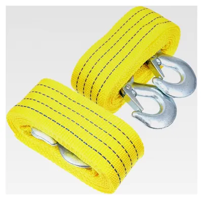 Produktbild von 2 Stück Abschleppseil aus robustem Nylon mit Haken und hoher Zugkraft, vielseitig einsetzbar für LKW und Nutzfahrzeuge, tragbar und verschleißfest