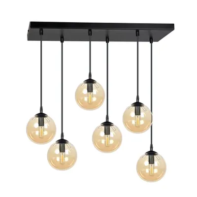 Productafbeelding van Hanglamp Emibig 6xE14 40W COSMO 6, kleur: blauw/bruin, modelnummer: 713/6