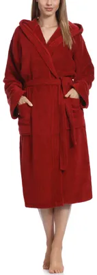 Produktbild von Ladeheid Damen Frottee Bademantel aus 100% Baumwolle LA40-102 (Weinrot (D13) (Gramatur 450), S)