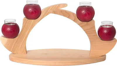 Produktbild von Drechslerei Kuhnert - Schwibbogen Tischleuchter Kerzenhalter Rot - Maße ca. 47 x 23 x 17cm - 27850