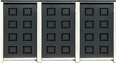 Produktbild von 3 Tailor Mülltonnenboxen Basic für 120 Liter Tonne /Stanzung 5 /Anthrazit / Grau