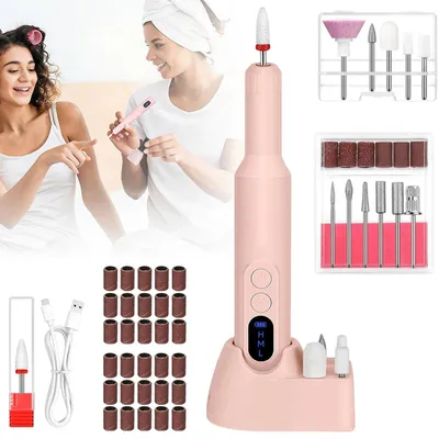Produktbild von Elektrischer Nagelfräser-Stift - Elektrische Nagelfeile - Für Zuhause - Kürzen - Formen und Polieren - Kunststoff - 130 x 23 x 23 mm