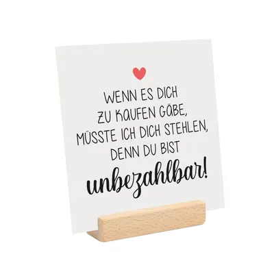 Produktbild von younikat Schild mit Spruch Unbezahlbar I Geschenk-Idee für Freundschaft Liebe I dv1401