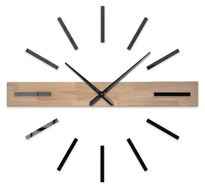 Produktbild von Große Designer-Wanduhr | KOPITK Schwarze Hände 105 cm