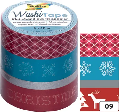 Produktbild von folia Deko-Klebeband Washi-Tape WEIHNACHTEN RETRO 4er Set