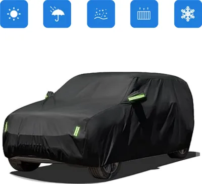 Image de Housse de voiture toutes saisons imperméable 470 × 178 × 120 cm pour berlines – Réflexes et ceintures de sécurité
