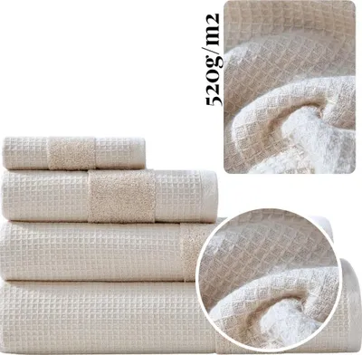 Zdjęcie produktu dla Ręcznik Wafel 70x140 Checky Beżowy - Luksus i Komfort w Twojej Łazience