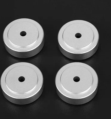 Image de Jeu de 4 patins universels en aluminium pour amplificateurs, haut-parleurs et amplificateurs à anneaux - 30 x 10 mm - Patins universels pour amplificateurs - Tapis d'amortissement universel - 2 couleurs