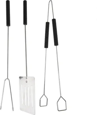 Produktbild von Das ultimative Grillset: 3 Werkzeuge aus Chromstahl mit Kunststoffgriffen
