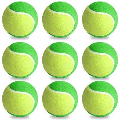 Imagen del producto de Pelotas de tenis para principiantes, 9 unidades, con una reducción del 25% en la presión, ideales para entrenamiento y juego