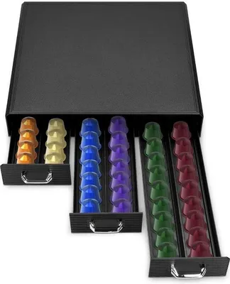 Produktbild von Nespresso Kapselhalter für 48 Kapseln mit 3 Schubladen und Ablage, platzsparend