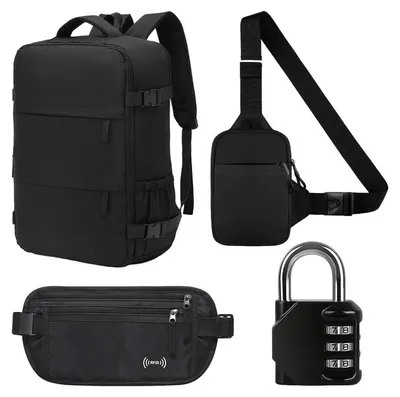 Produktbild von ProximaX 4-in-1 Reiseset RFID Tasche mit Rucksack, Umhängetasche & Zahlenschloss