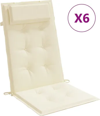 Immagine prodotto di vidaXL Cuscini per schienale alto 6 pezzi. Tessuto Oxford crema