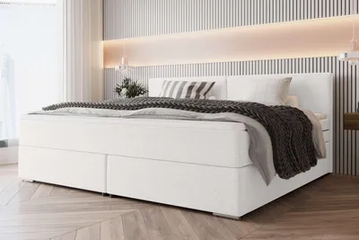 Produktbild von 99rooms Phönix Familienbett Boxspringbett 220×200 cm Webstoff MALMO_NEW Weiß