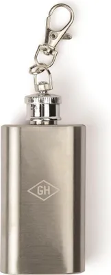 Produktbild von Kompakter und strapazierfähiger Edelstahl Flachmann 28 ml mit Schlüsselanhänger