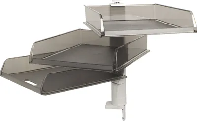 Image de Exacompta Colonne pivotante 3 corbeilles à courrier B4 Gris transparent 12027D