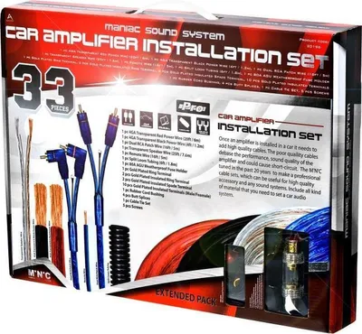 Produktbild von MNC Subwoofer-Kabel – Professionelles Subwoofer- und Verstärker-Verbindungsset – Kabel für Auto-Subwoofer – 33-teiliges Kabelset – 1200 W