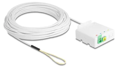 Produktbild von DeLOCK LWL Anschlussdose 2 x SC/APC Simplex mit Verlegekabel Set 20 m, 20 m, G.657.A1, 2x SC