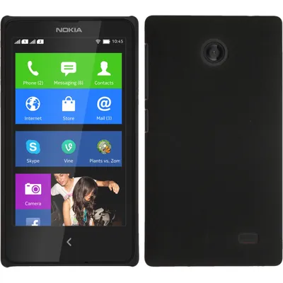 Produktbild von PhoneNatic Case kompatibel mit  Nokia X / X+ - Hülle schwarz gummiert Hard-case + 2 Schutzfolien