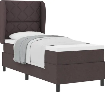 Immagine prodotto di Letto a molle con materasso marrone scuro 80 x 200 cm in tessuto