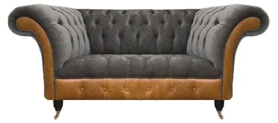 Produktbild von Grauer Exklusiver Chesterfield Zweisitzer Komfortable Textil Edle Sofas