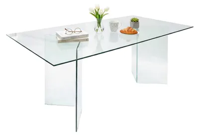 Produktbild von Esstisch AlcalalaRe, Esstisch, Küchentisch, rechteckiger Büroschreibtisch, 180x90h78 cm, transparent