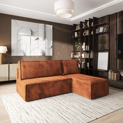 Produktbild von Masseno Ecksofa BRISO T mit Schlaffunktion L-Form, Sofa mit Bettkasten, Wohnzimmersofa, Couch, Soffa, Bettsofa, Couchgarnitur- Braun, TILIA 52