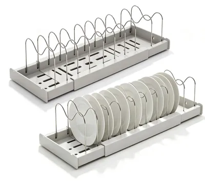 Topfdeckelhalter 2er-Set, ausziehbar 32-57 cm, 10 Trennwände