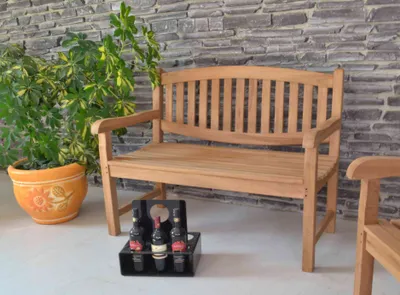 Produktbild von MiaMöbel Gartenbank 150 cm Gartenmöbel Outdoor Modern Massivholz Teak Honig