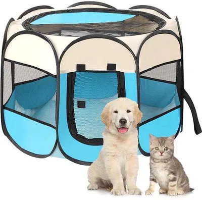 Immagine prodotto di Gabbia per cani resistente all'acqua, adatta per uso interno ed esterno, ideale anche per gatti e conigli, dimensioni 91 x 91 x 58 cm