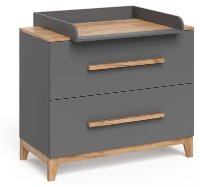 Image de Table à langer Vitalispa Malia Gris/Artisan 108x98cm avec plan à langer, Model 58353