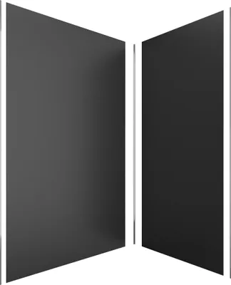 Image de Pack de 2 Panneaux Muraux Aluminium NOIR 90+120x210 cm avec Profilés ANODISE BRILLANT - WALL'IT