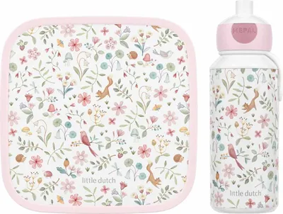 Produktbild von Mepal | Lunch-Set XL Campus Little Dutch | Bentobox groß & Trinkflasche | Spülmaschinenfest | 400 & 1300 ml | Mit Fächern, Gabel & Clip-Verschluss | Perfekt für Snacks & Mahlzeiten | Fairy Wonders