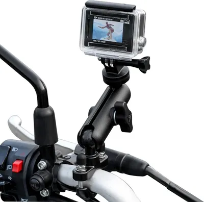 Produktbild von Tkoofn Fahrrad Motorrad Halterung für GoPro,360? Drehbar Einstellbar Universal Metall Lenkerhalter Halterung für Action Kamera Hero 12 11 10 9 7 6 5 3,SJCAM DJI Insta Canon Nikon Sony Aktions Kamera