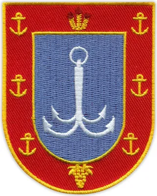 Produktbild von aPatchion Wappen des Gebiets Odessa – selbstklebende Rückseite – bestickter Aufnäher/Ansteckplakette/Emblem